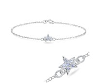 Little Star with CZ Stones Silver Bracelet BRS-179